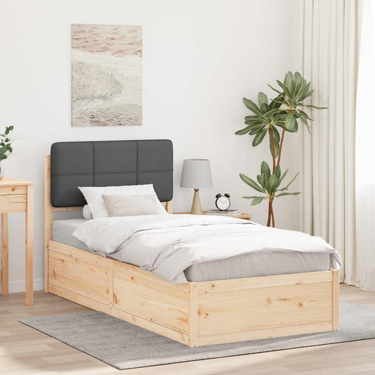 Letto con Testiera Rivestita Grigio scuro 75 x 190 cm | homemem39