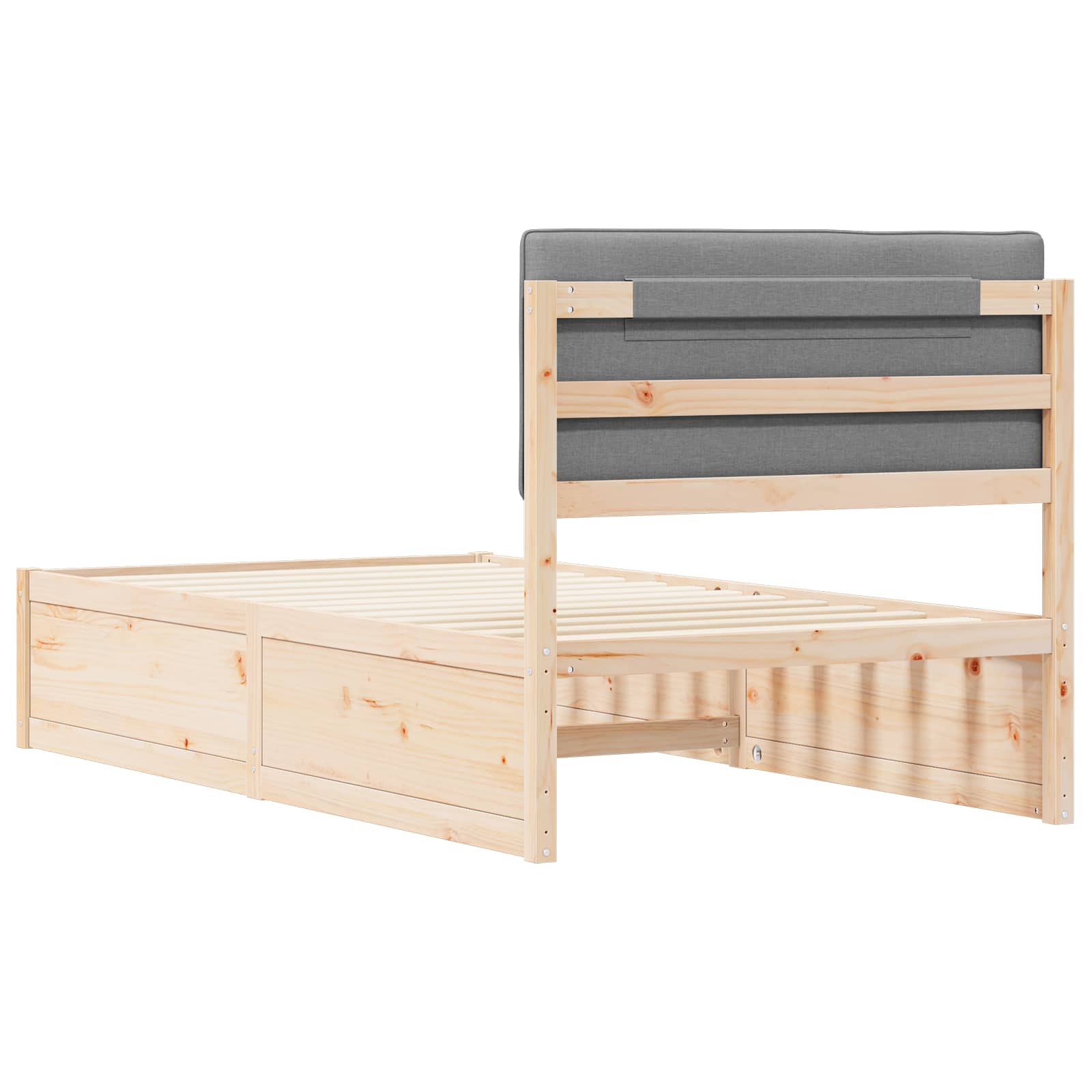 Letto con Testiera Rivestita Grigio chiaro 100 x 200 cm | homemem39