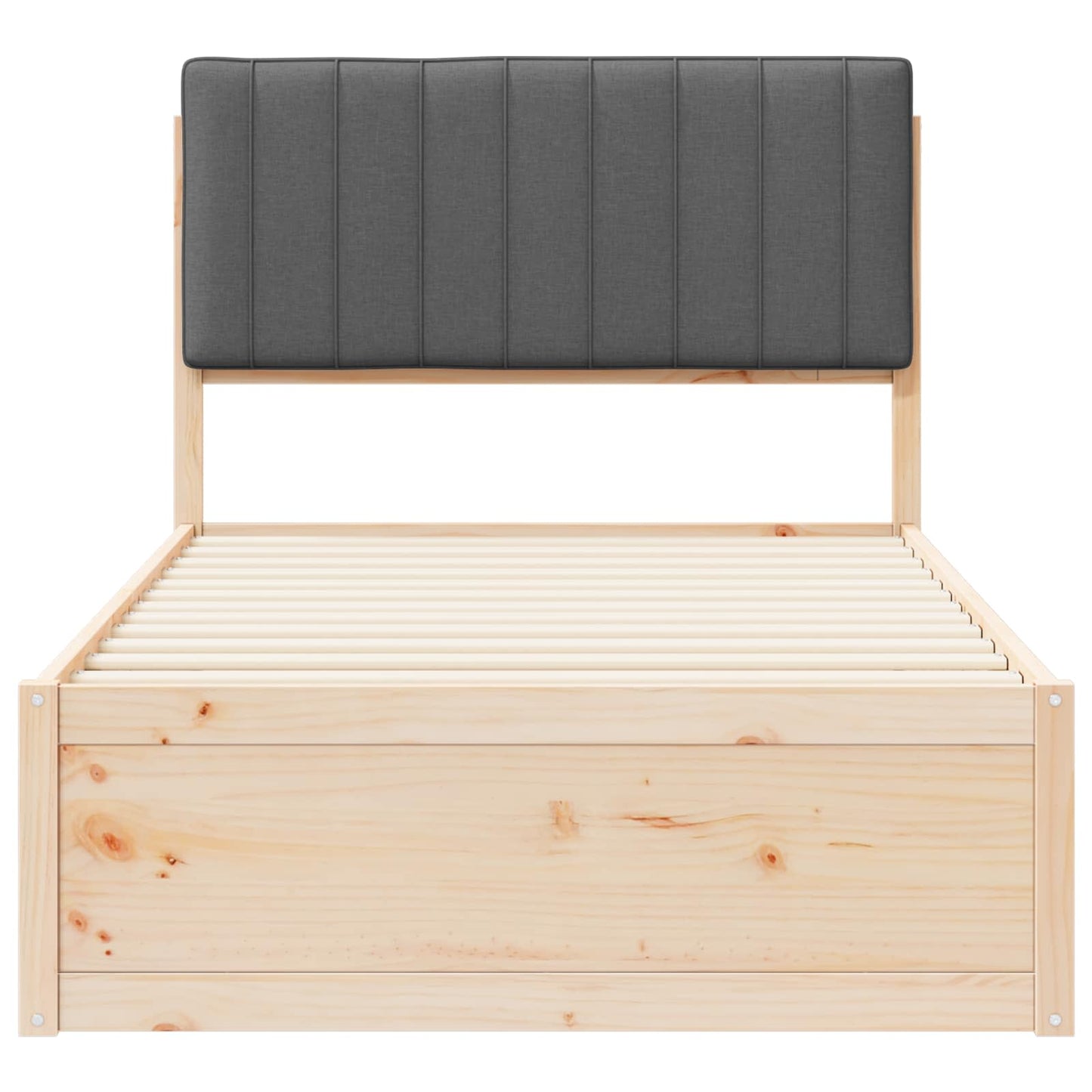 Letto con Testiera Rivestita Grigio scuro 100 x 200 cm | homemem39