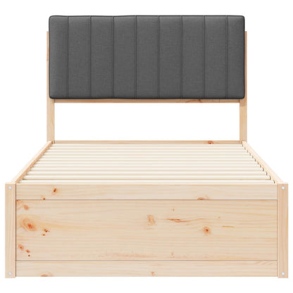 Letto con Testiera Rivestita Grigio scuro 100 x 200 cm | homemem39