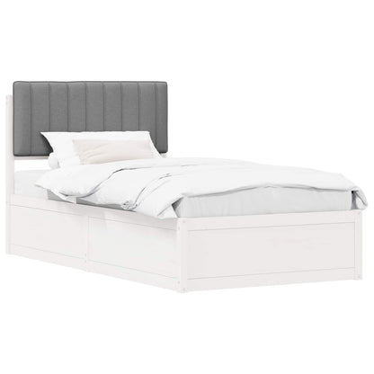 Letto con Testiera Rivestita Grigio chiaro 100 x 200 cm | homemem39