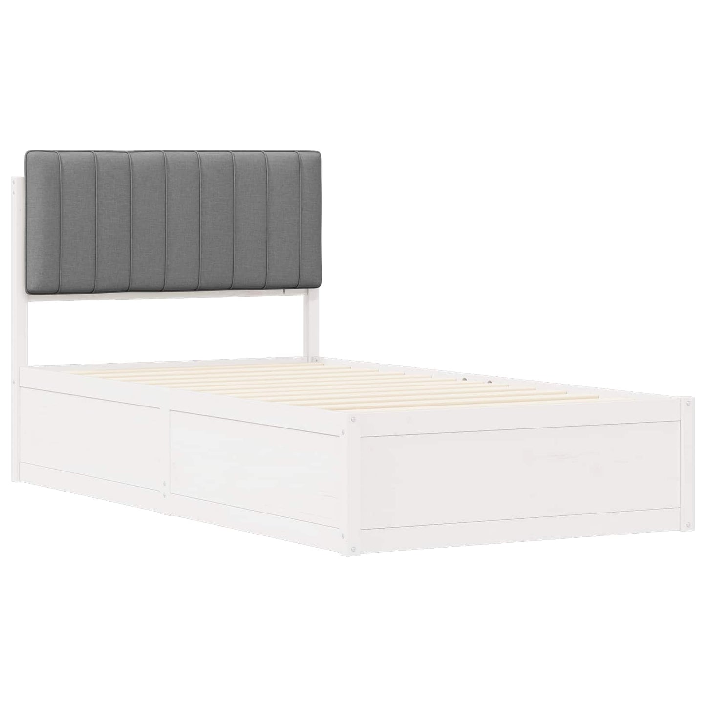Letto con Testiera Rivestita Grigio chiaro 100 x 200 cm | homemem39