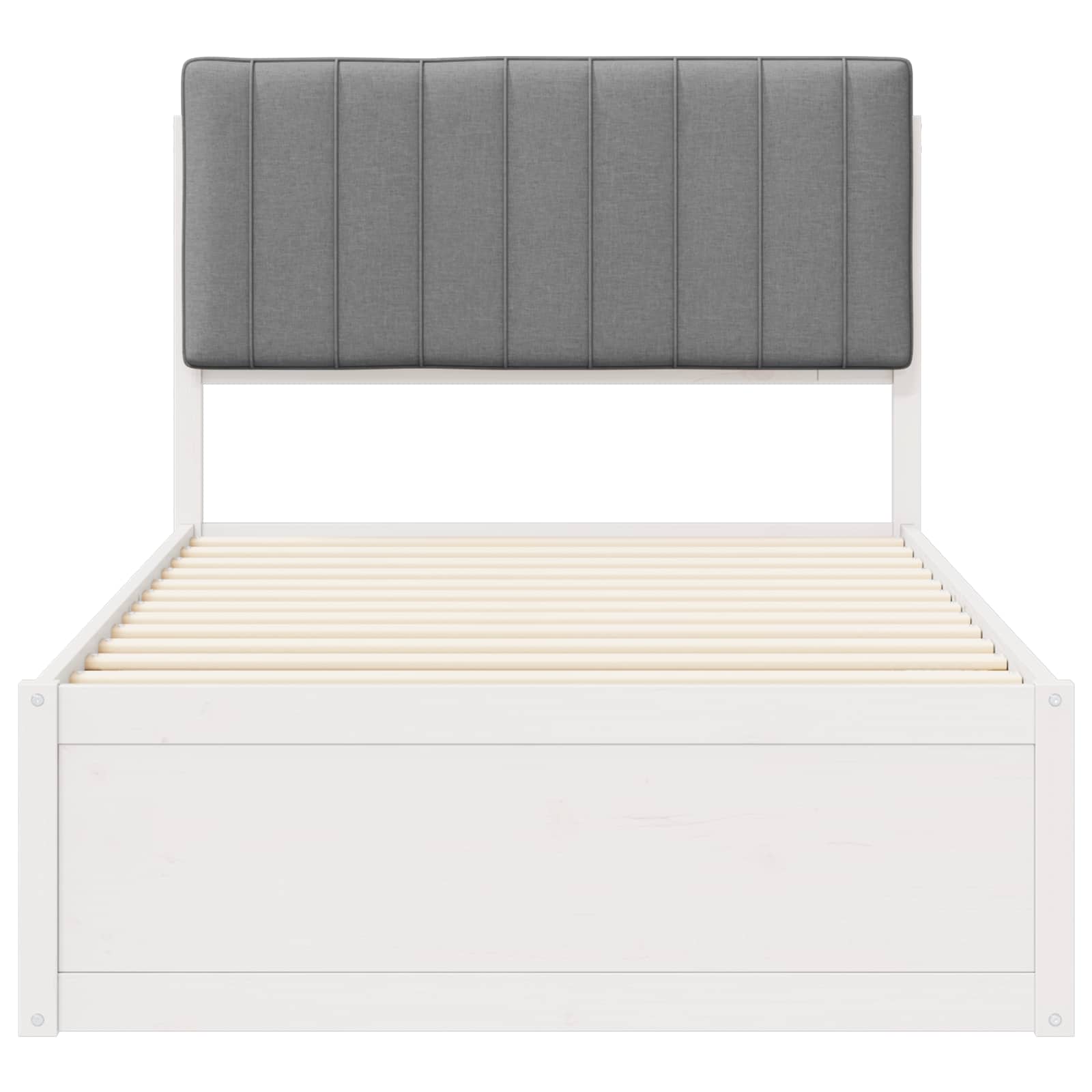 Letto con Testiera Rivestita Grigio chiaro 100 x 200 cm | homemem39