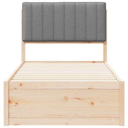 Letto con Testiera Rivestita Grigio chiaro 90 x 200 cm | homemem39
