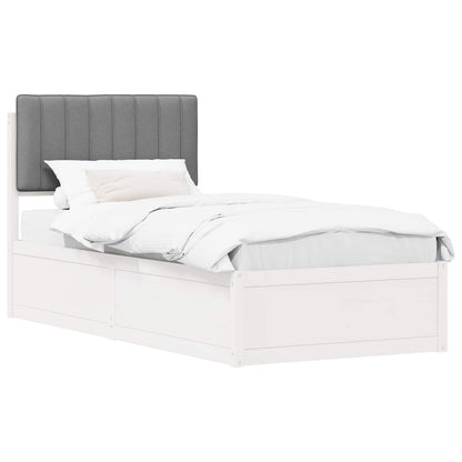 Letto con Testiera Rivestita Grigio chiaro 90 x 200 cm | homemem39