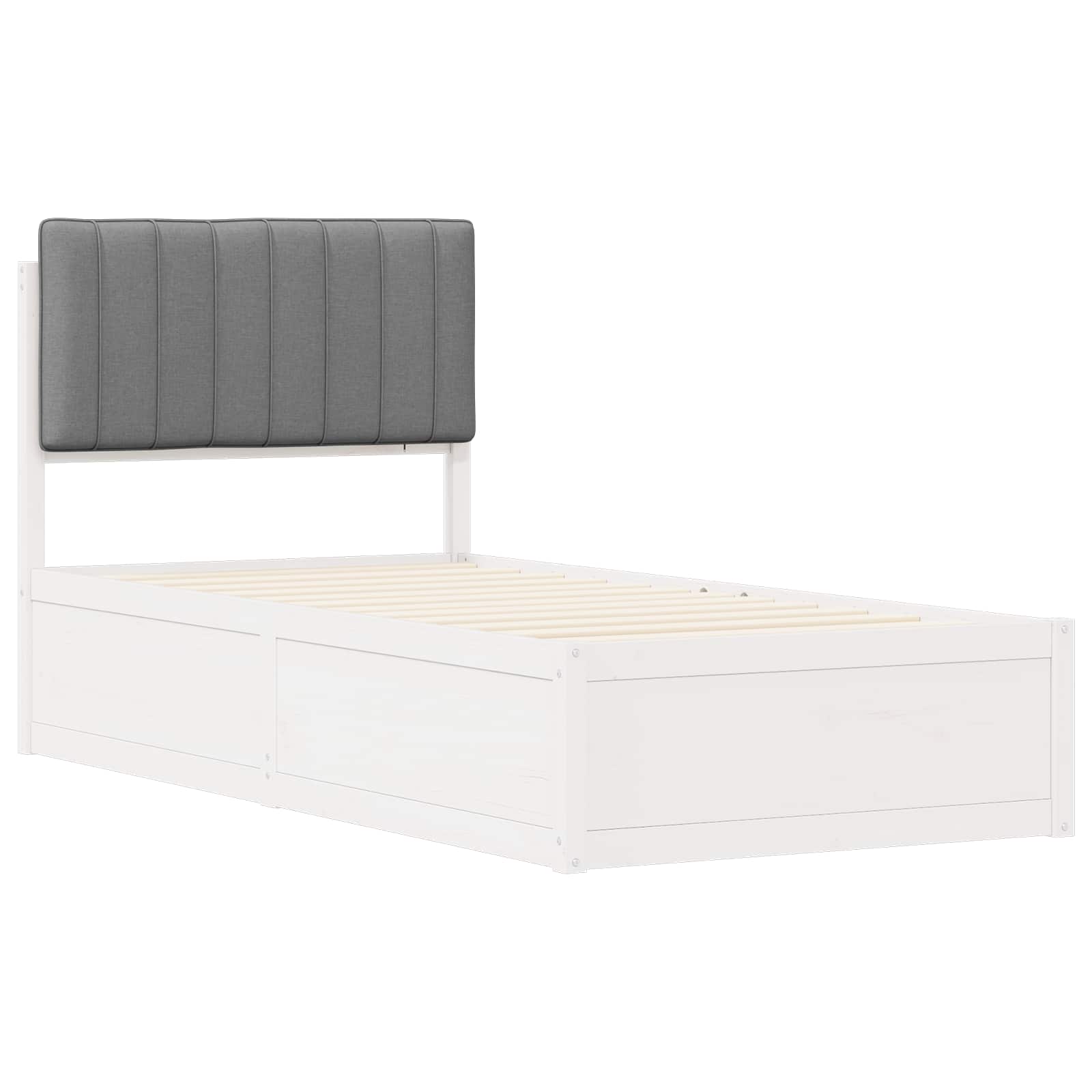 Letto con Testiera Rivestita Grigio chiaro 90 x 200 cm | homemem39