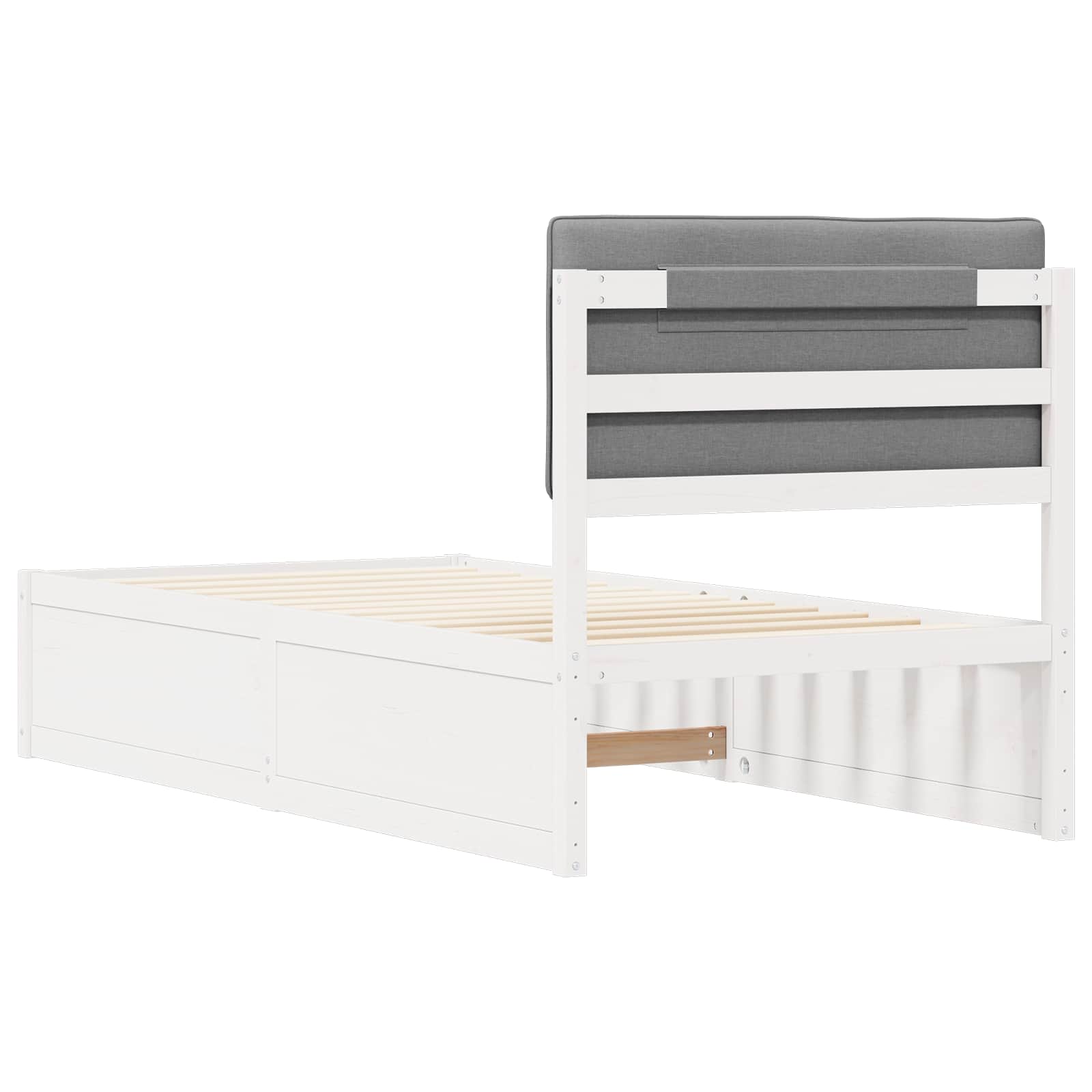 Letto con Testiera Rivestita Grigio chiaro 90 x 200 cm | homemem39