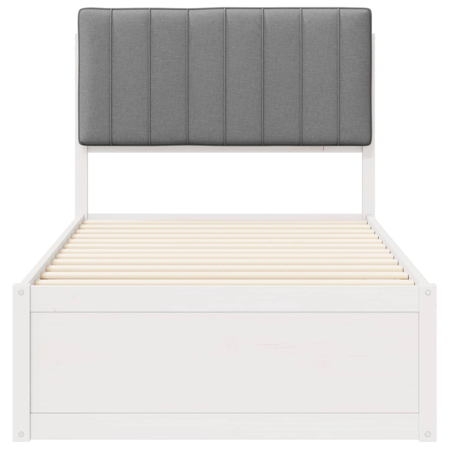 Letto con Testiera Rivestita Grigio chiaro 90 x 200 cm | homemem39