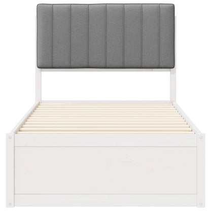 Letto con Testiera Rivestita Grigio chiaro 90 x 200 cm | homemem39