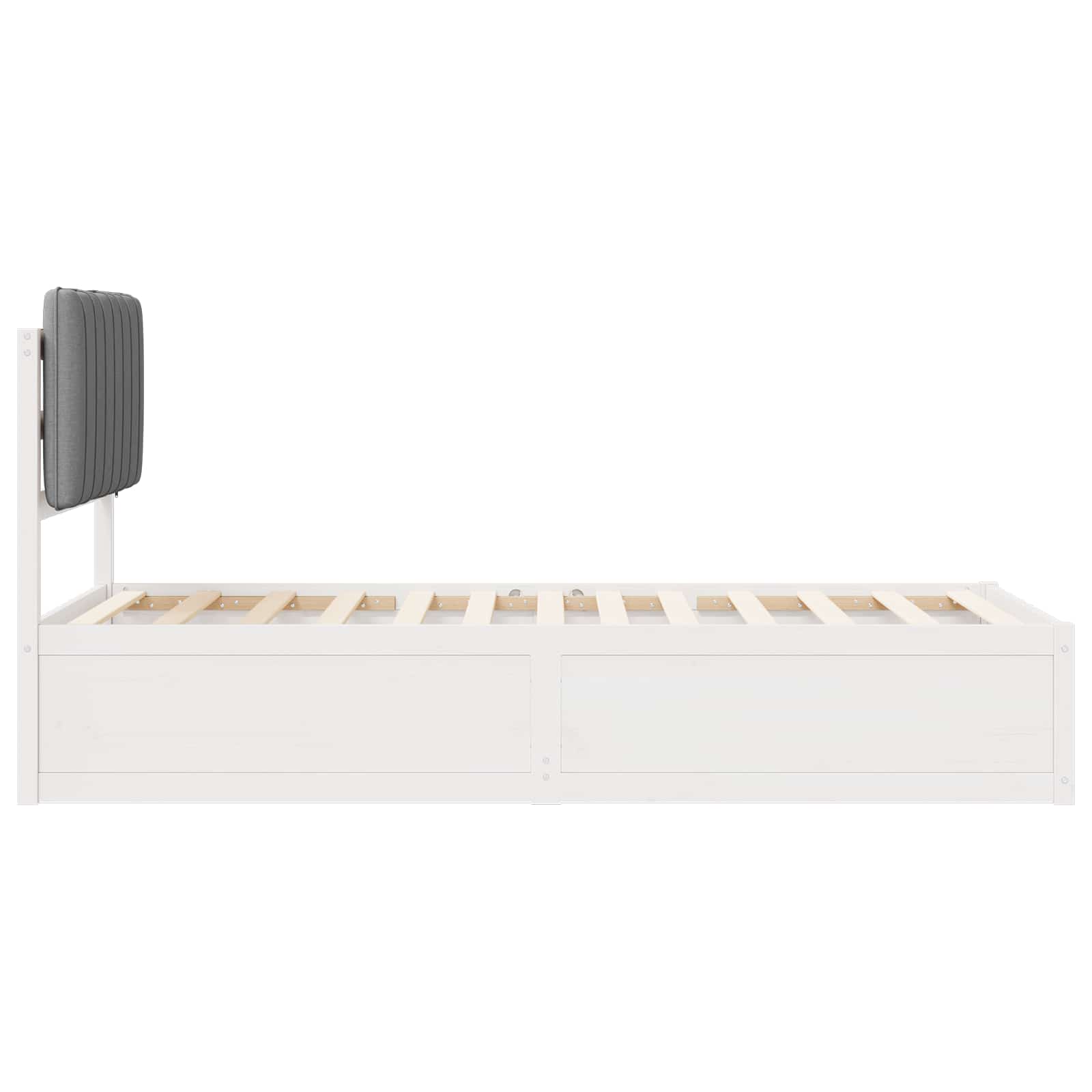 Letto con Testiera Rivestita Grigio chiaro 90 x 200 cm | homemem39