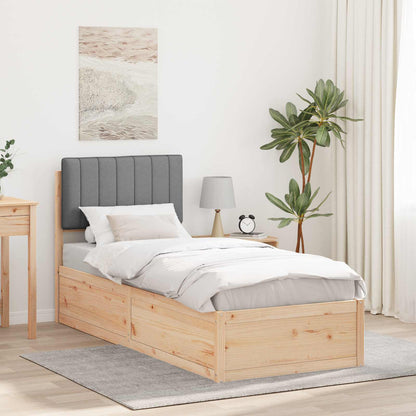 Letto con Testiera Rivestita Grigio chiaro 80 x 200 cm | homemem39
