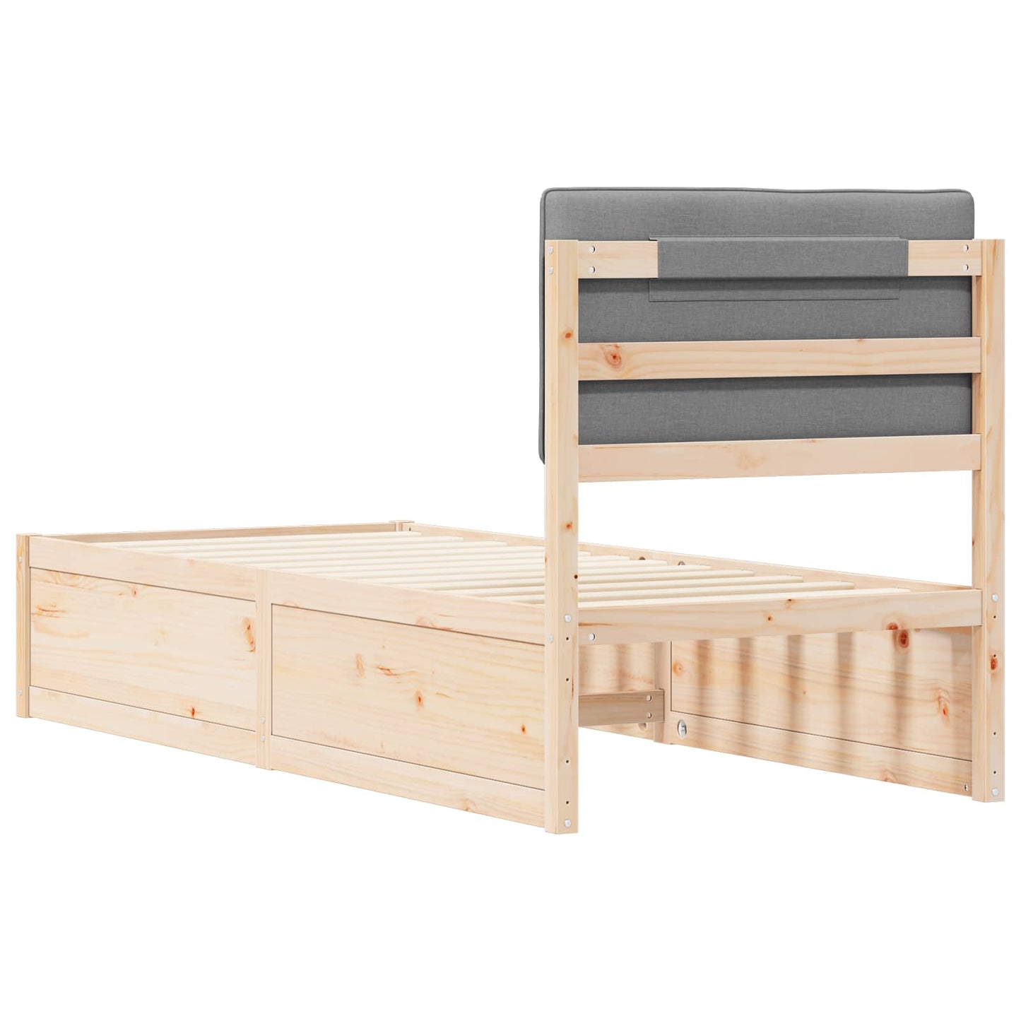 Letto con Testiera Rivestita Grigio chiaro 80 x 200 cm | homemem39