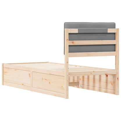 Letto con Testiera Rivestita Grigio chiaro 80 x 200 cm | homemem39