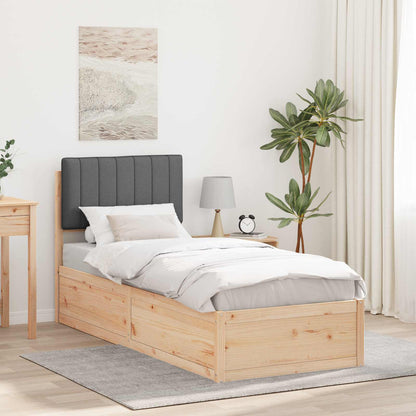 Letto con Testiera Rivestita Grigio scuro 80 x 200 cm | homemem39