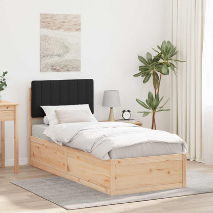 Letto con Testiera Rivestita Nero 80 x 200 cm Pino massello | homemem39