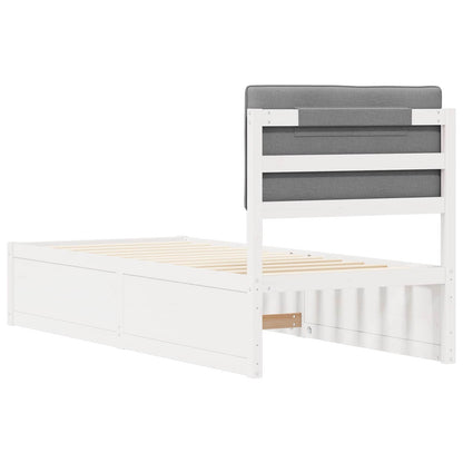 Letto con Testiera Rivestita Grigio chiaro 80 x 200 cm | homemem39