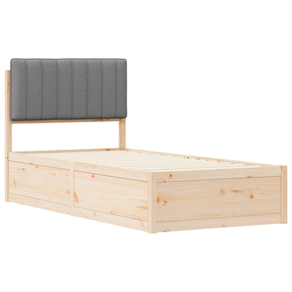 Letto con Testiera Rivestita Grigio chiaro 90 x 190 cm | homemem39