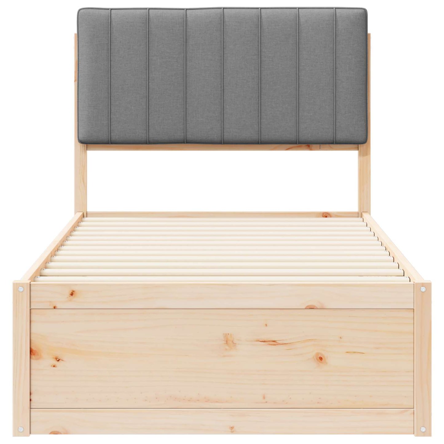 Letto con Testiera Rivestita Grigio chiaro 90 x 190 cm | homemem39