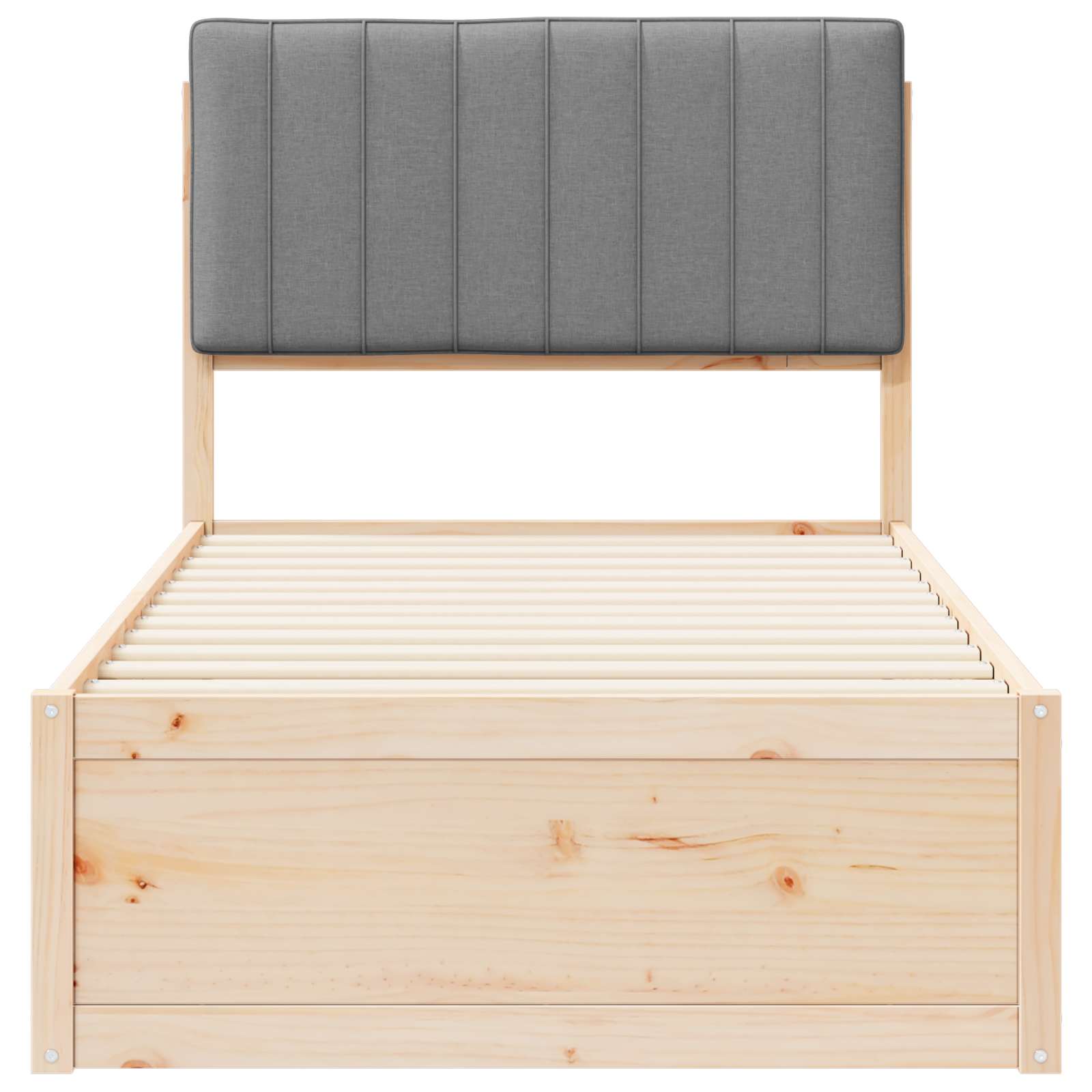 Letto con Testiera Rivestita Grigio chiaro 90 x 190 cm | homemem39