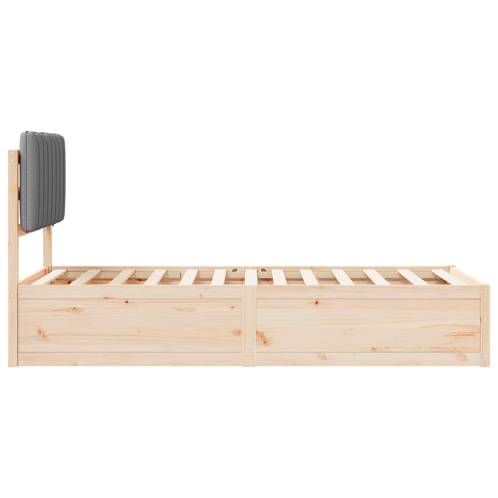 Letto con Testiera Rivestita Grigio chiaro 90 x 190 cm | homemem39