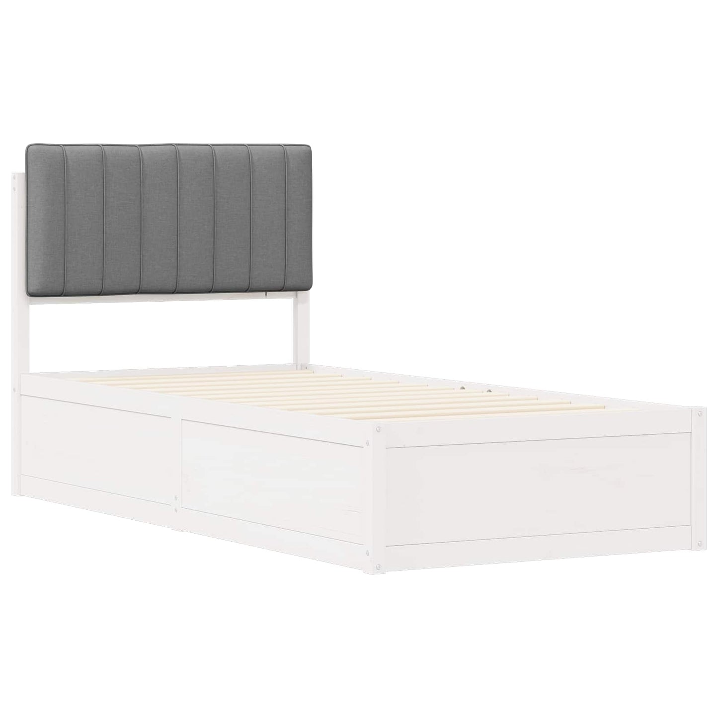 Letto con Testiera Rivestita Grigio chiaro 90 x 190 cm | homemem39