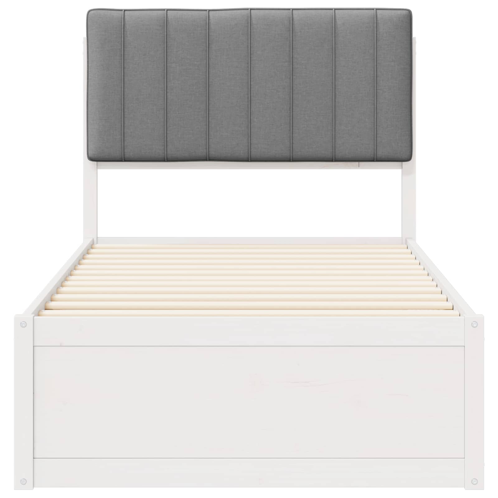Letto con Testiera Rivestita Grigio chiaro 90 x 190 cm | homemem39