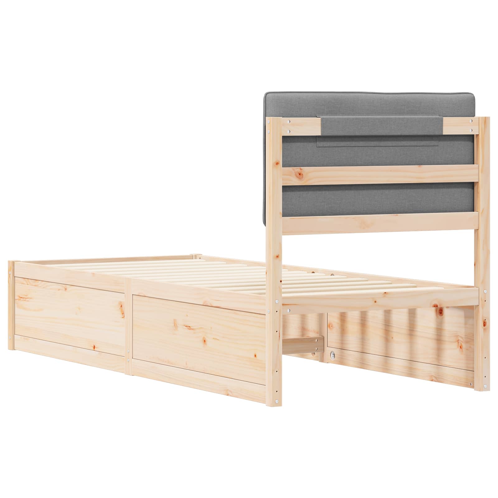 Letto con Testiera Rivestita Grigio chiaro 75 x 190 cm | homemem39