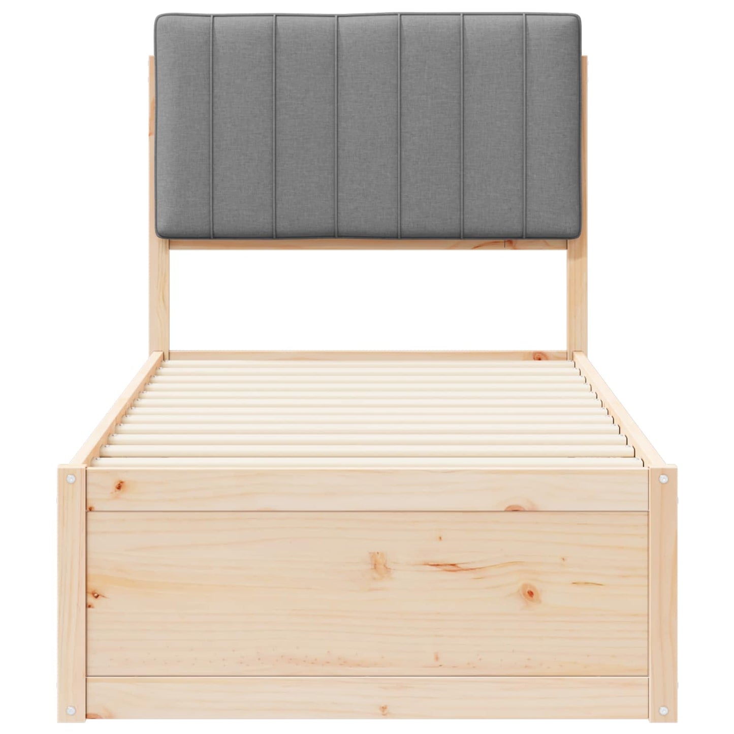 Letto con Testiera Rivestita Grigio chiaro 75 x 190 cm | homemem39