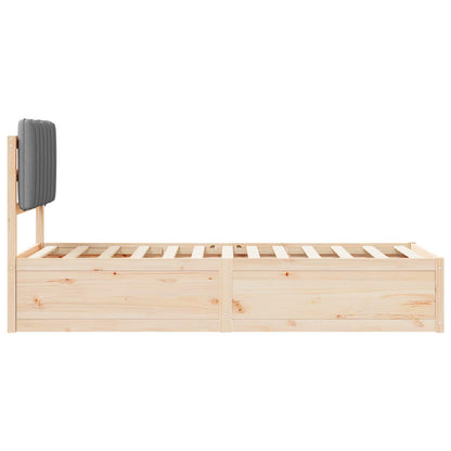 Letto con Testiera Rivestita Grigio chiaro 75 x 190 cm | homemem39
