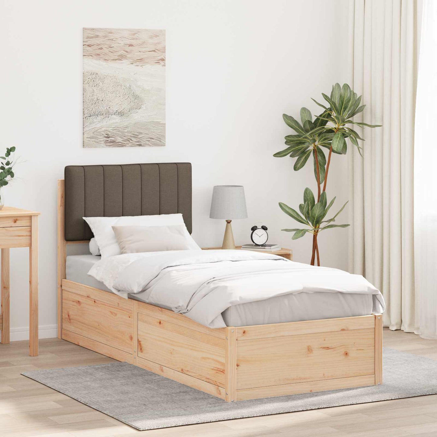 Letto con Testiera Rivestita Talpa 75 x 190 cm Pino massello | homemem39