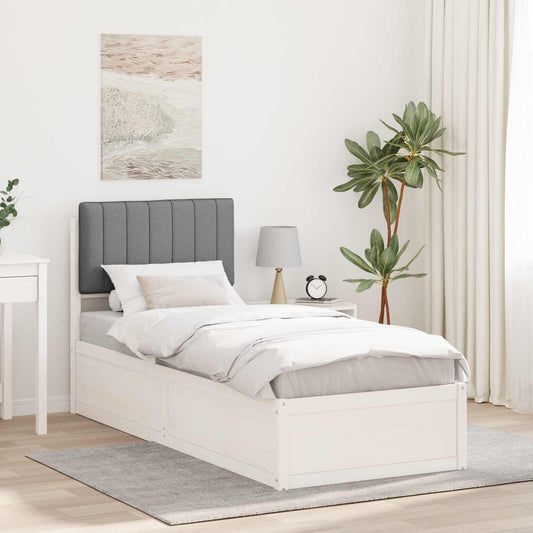 Letto con Testiera Rivestita Grigio chiaro 75 x 190 cm | homemem39