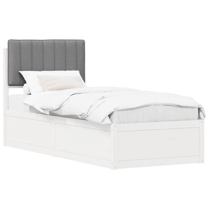 Letto con Testiera Rivestita Grigio chiaro 75 x 190 cm | homemem39