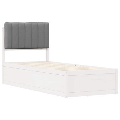 Letto con Testiera Rivestita Grigio chiaro 75 x 190 cm | homemem39