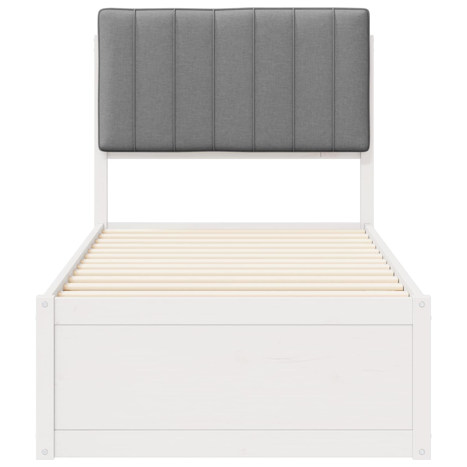Letto con Testiera Rivestita Grigio chiaro 75 x 190 cm | homemem39