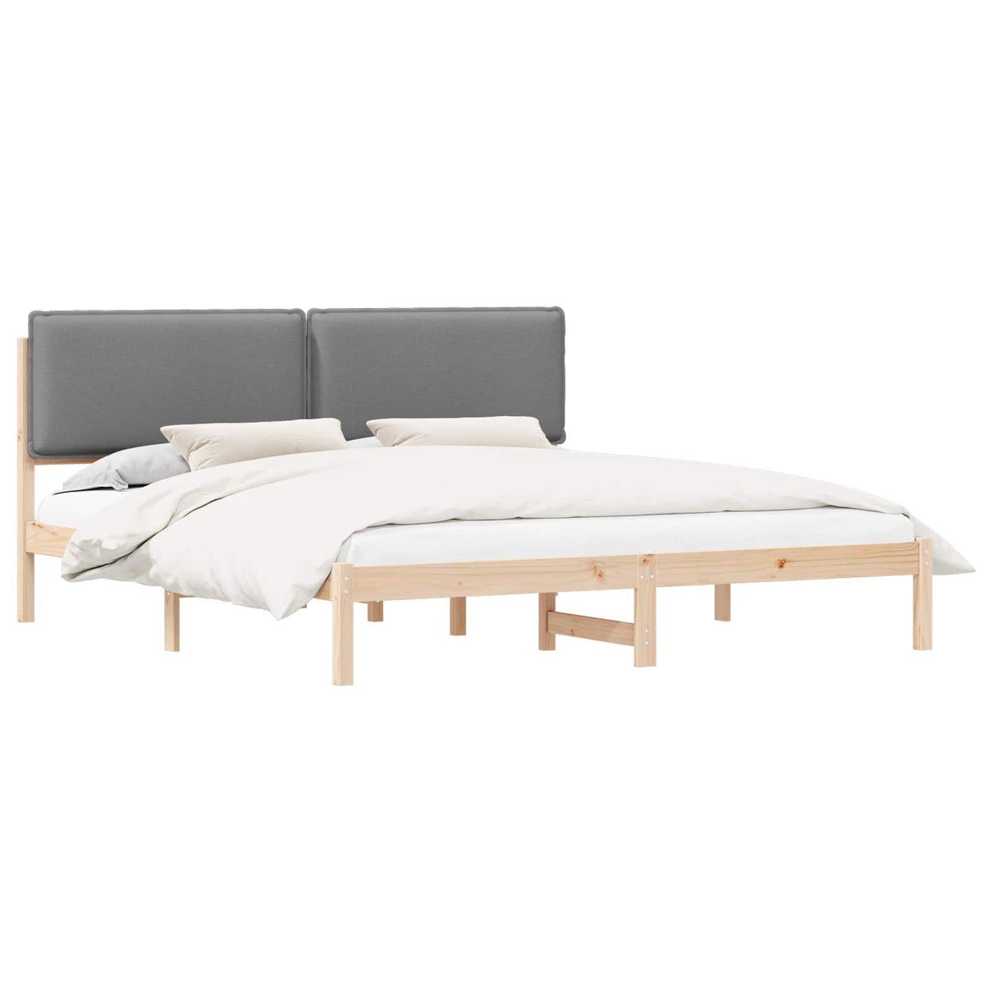 Letto con Testiera Rivestita Grigio chiaro 180 x 200 cm | homemem39