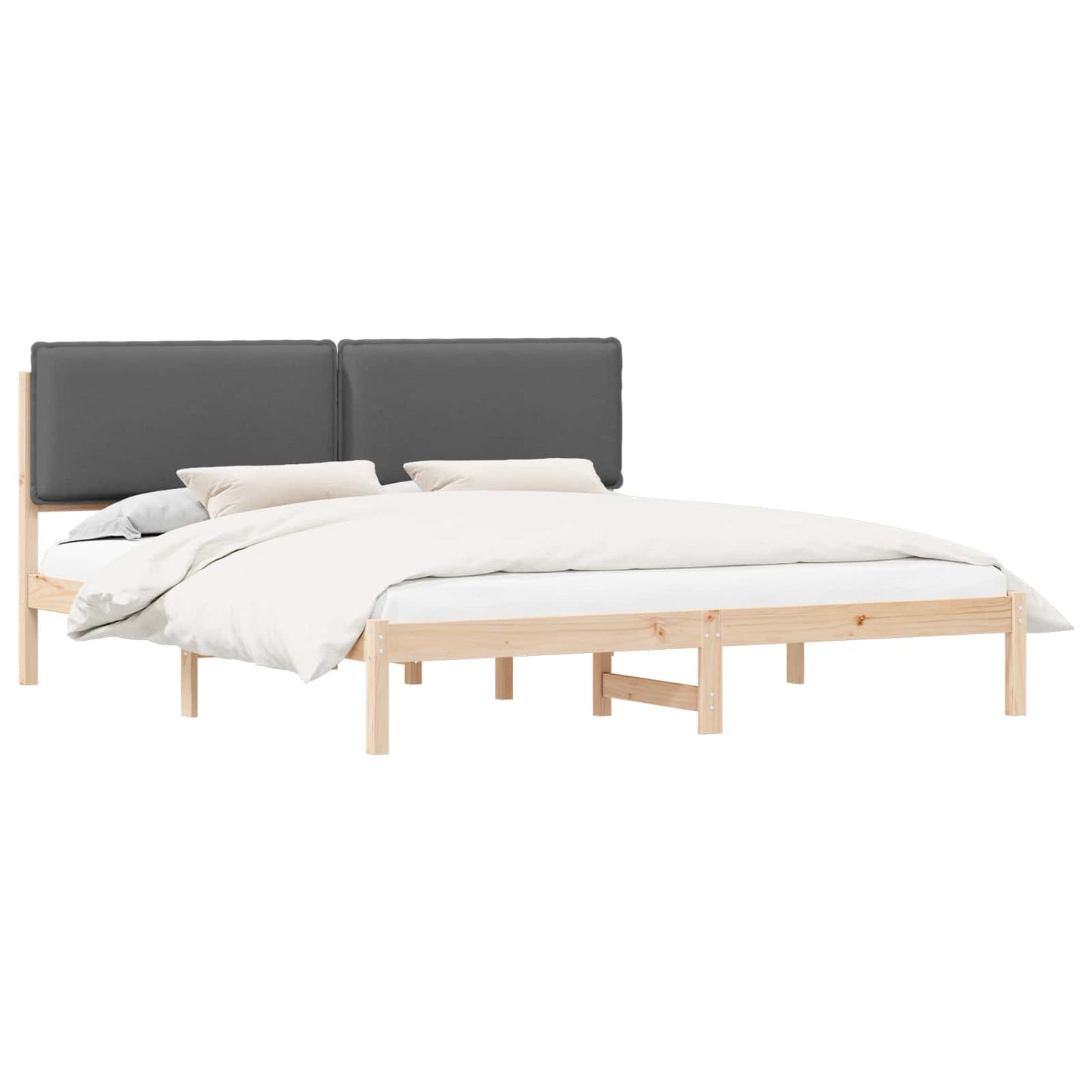 Letto con Testiera Rivestita Grigio scuro 180 x 200 cm | homemem39