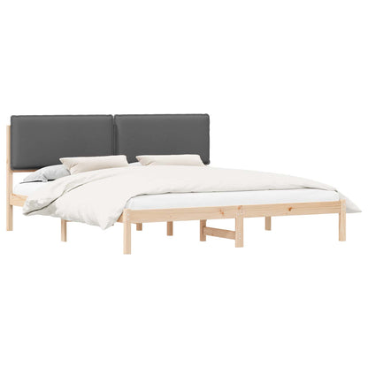 Letto con Testiera Rivestita Grigio scuro 180 x 200 cm | homemem39