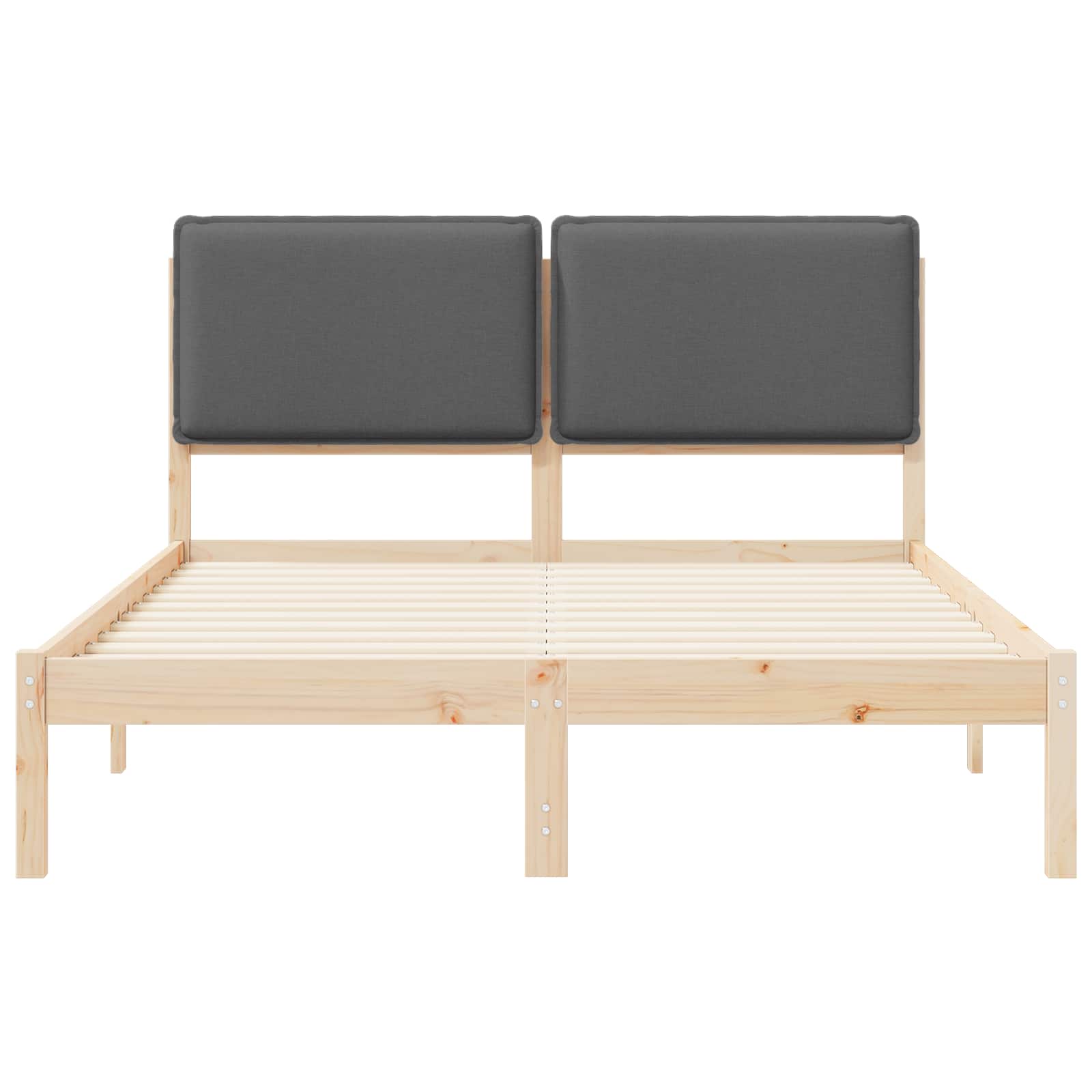 Letto con Testiera Rivestita Grigio scuro 150 x 200 cm | homemem39