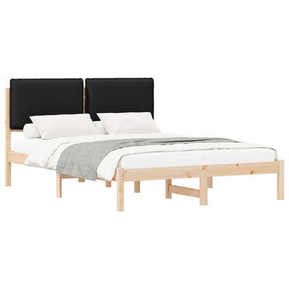 Letto con Testiera Rivestita Nero 150 x 200 cm | homemem39