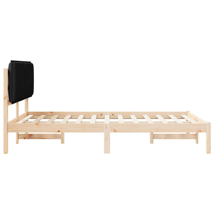 Letto con Testiera Rivestita Nero 150 x 200 cm | homemem39