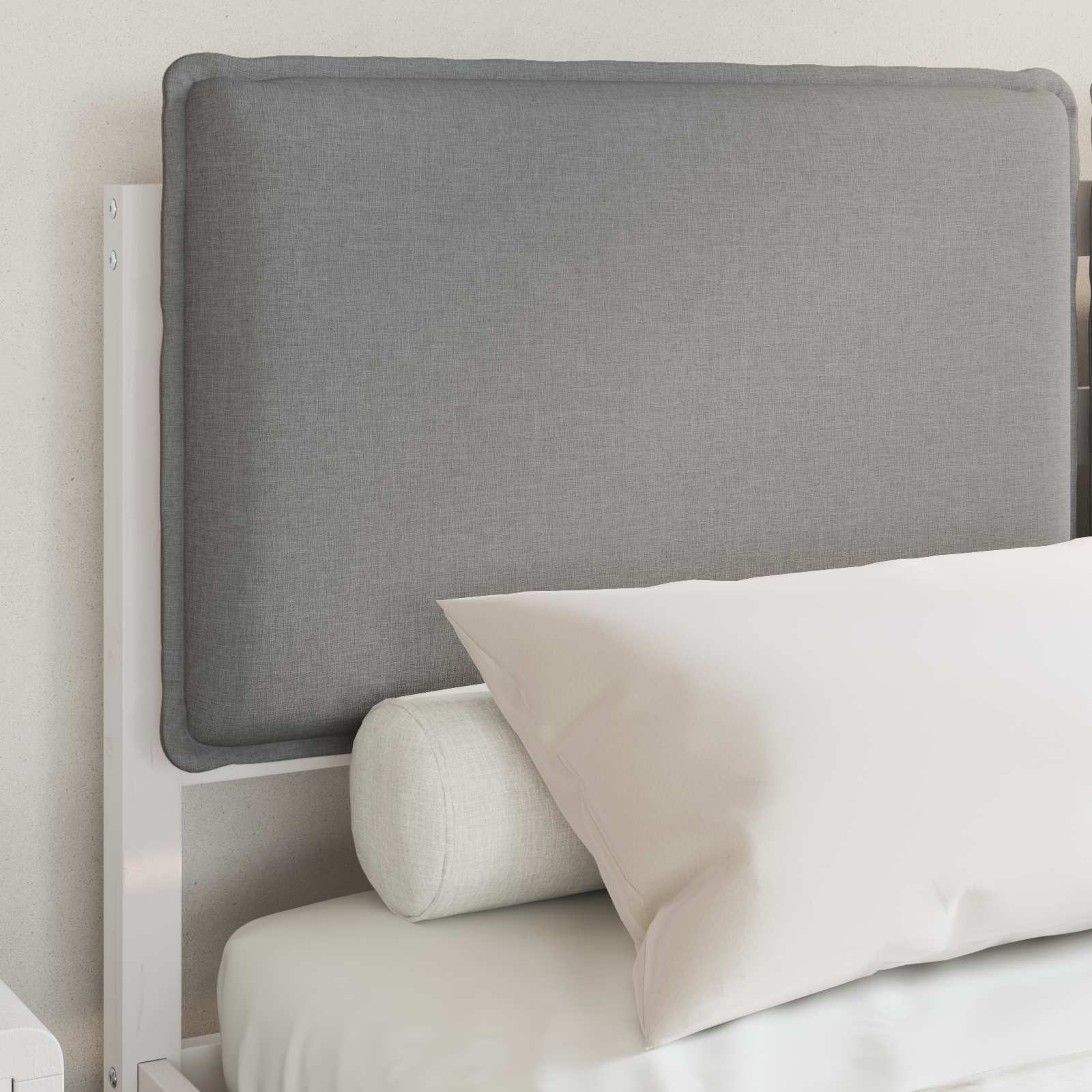 Letto con Testiera Rivestita Grigio chiaro 150 x 200 cm | homemem39