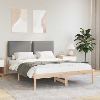 Letto con Testiera Rivestita Grigio chiaro 140 x 200 cm | homemem39
