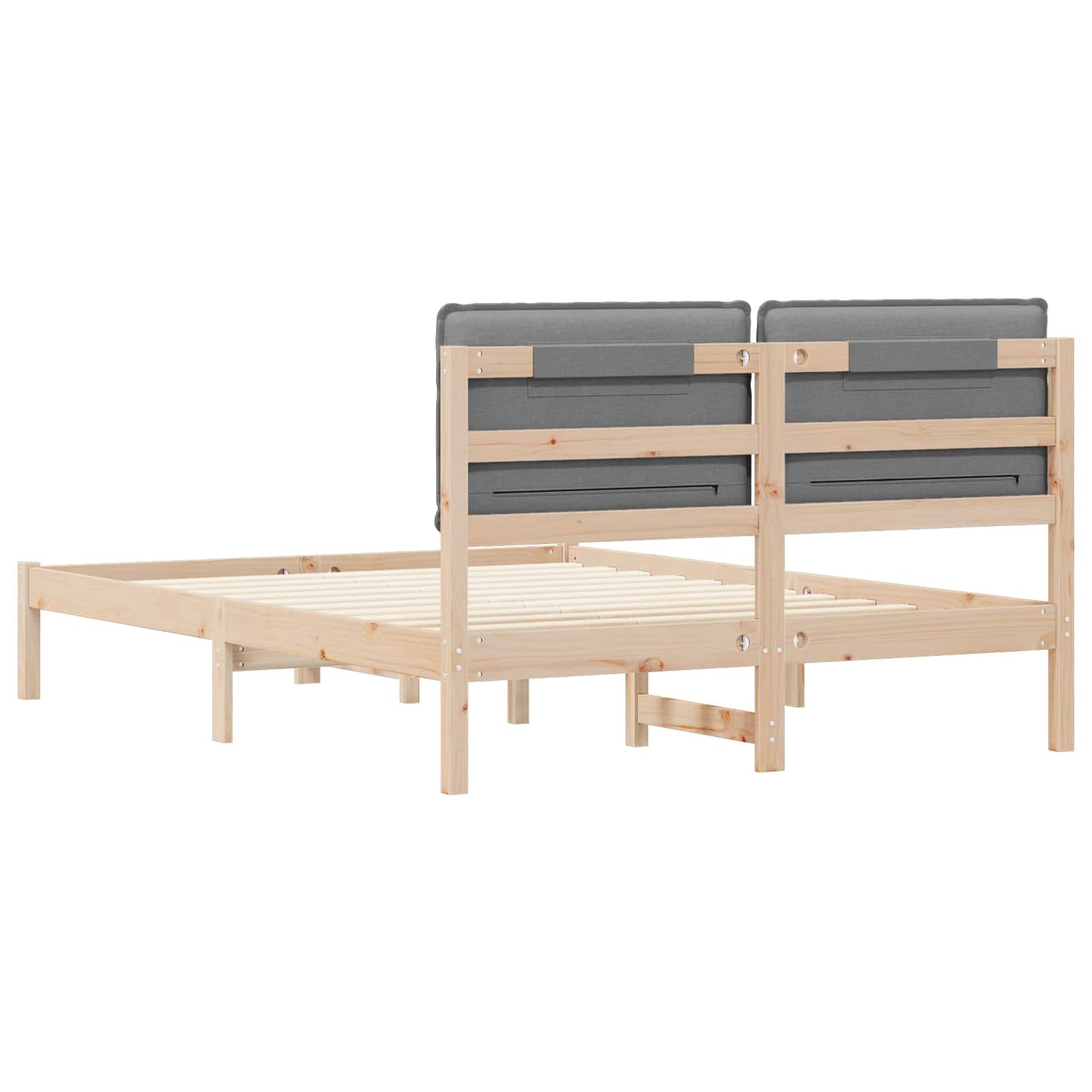 Letto con Testiera Rivestita Grigio chiaro 140 x 200 cm | homemem39