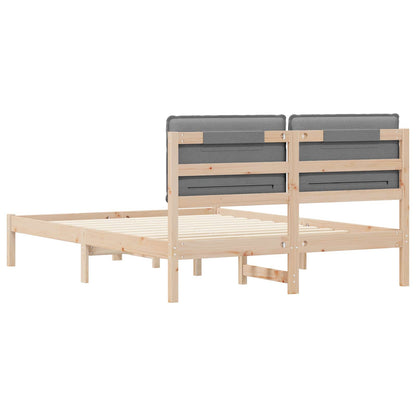 Letto con Testiera Rivestita Grigio chiaro 140 x 200 cm | homemem39