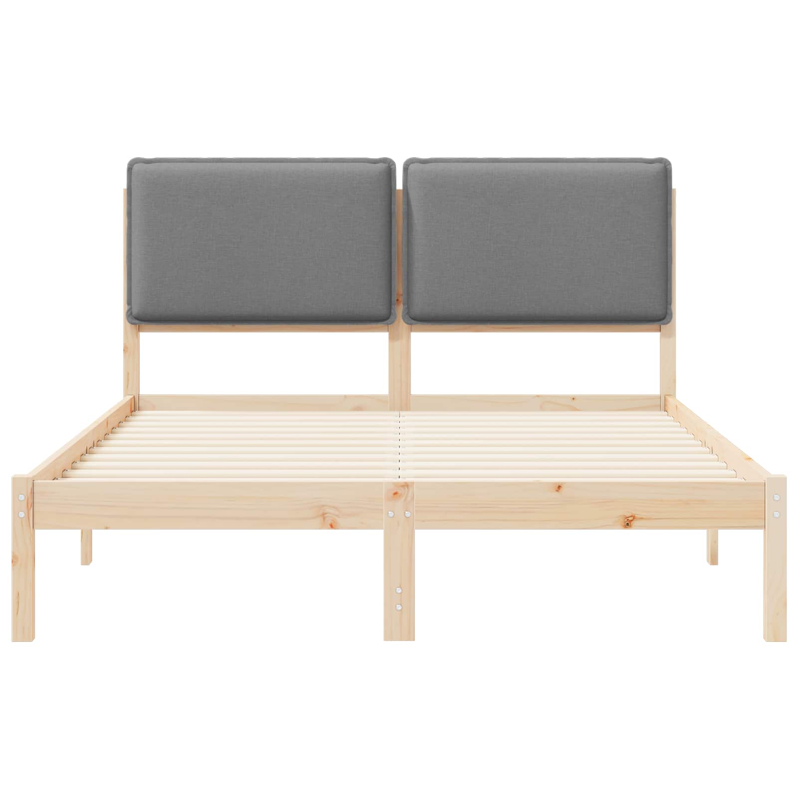 Letto con Testiera Rivestita Grigio chiaro 140 x 200 cm | homemem39