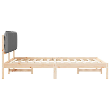 Letto con Testiera Rivestita Grigio chiaro 140 x 200 cm | homemem39