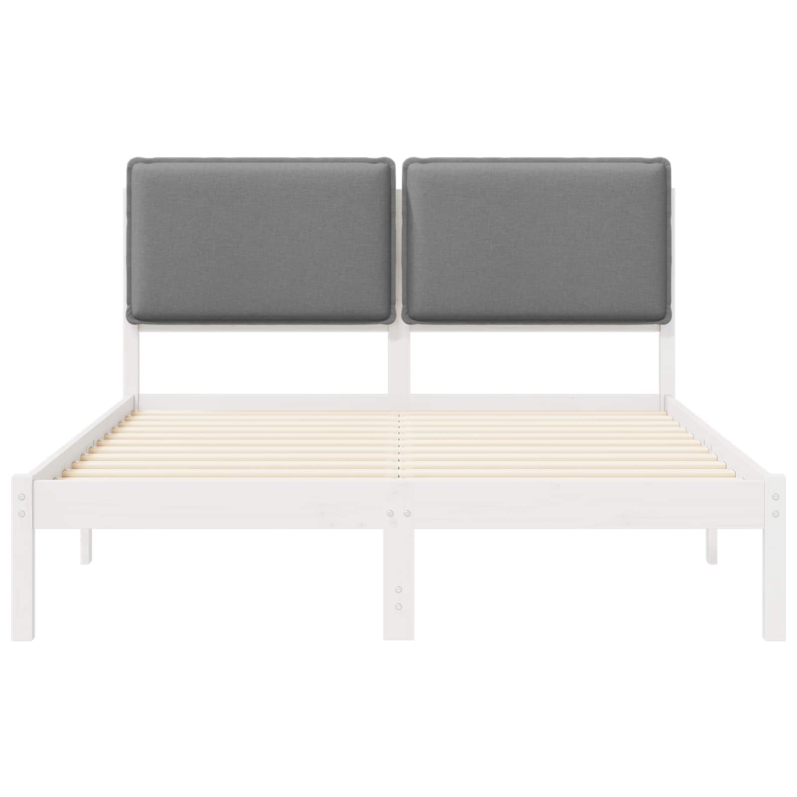 Letto con Testiera Rivestita Grigio chiaro 140 x 200 cm | homemem39