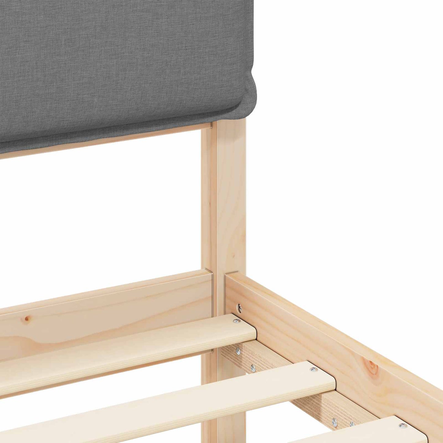 Letto con Testiera Rivestita Marrone e Grigio Chiaro | homemem39
