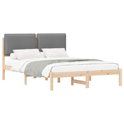 Letto con Testiera Rivestita Marrone e Grigio Chiaro | homemem39
