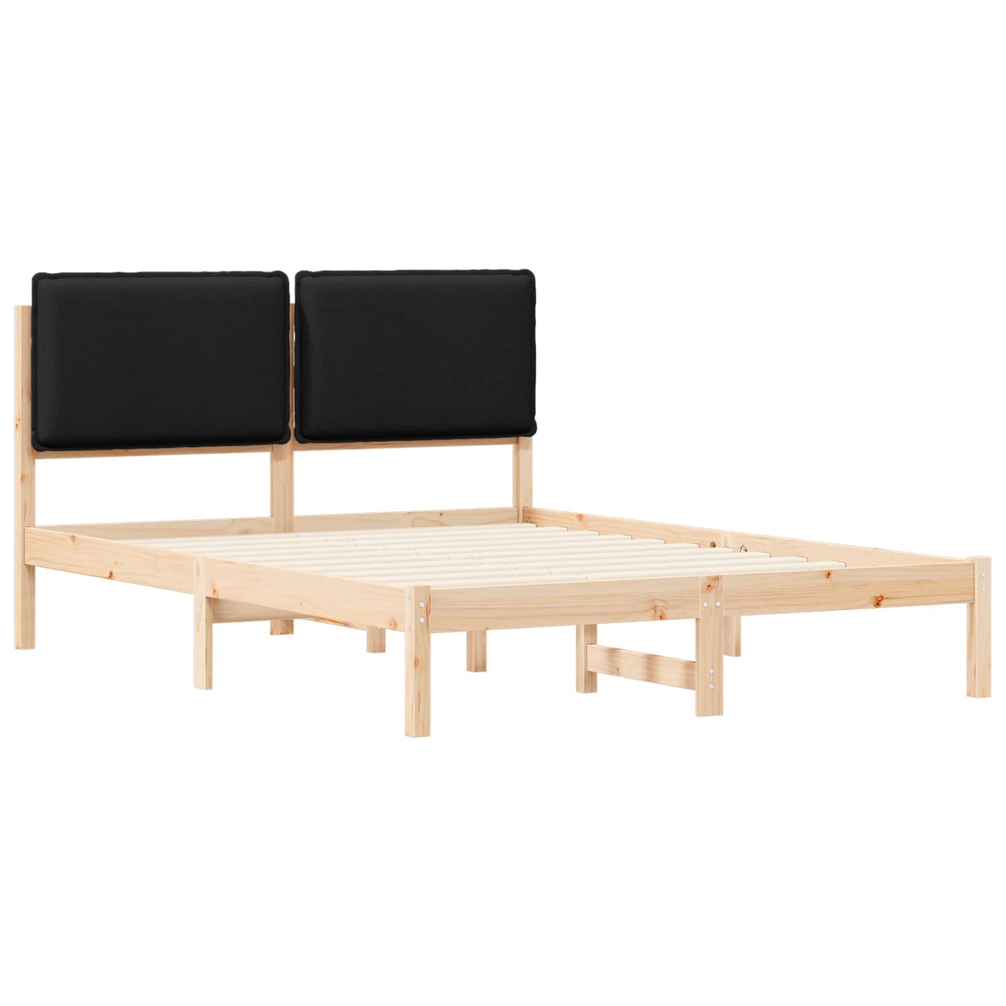 Letto con Testiera Rivestita Nero 120 x 200 cm | homemem39